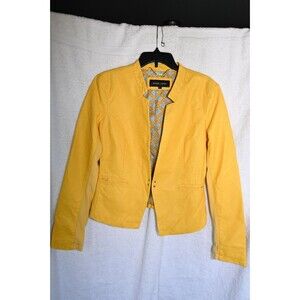 Black Rivet By Wilson’s Leather Yellow Faux Leather Jacket Woman’s Size Large